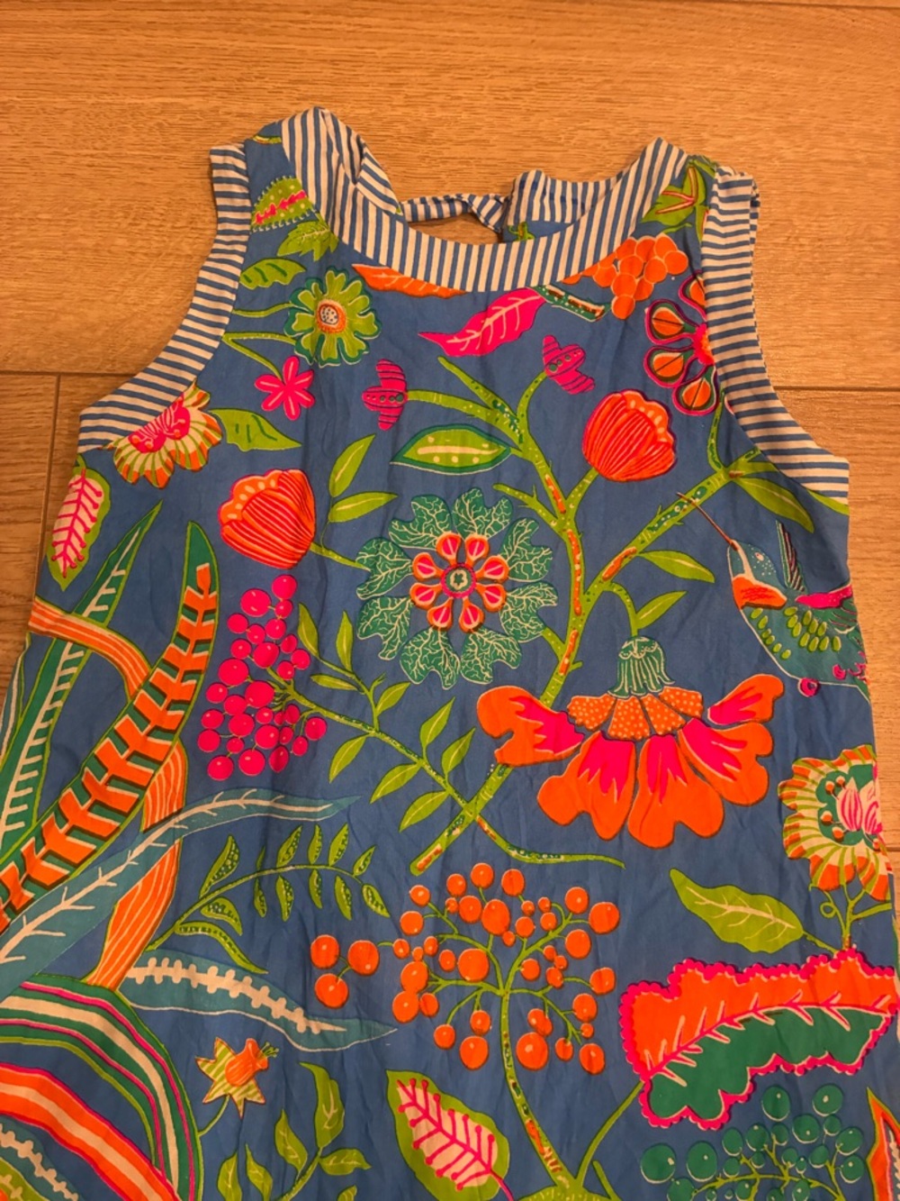 Gretchen Scott Design Girls Cotton Sleeveless Floral Shift Dress Size 6/8